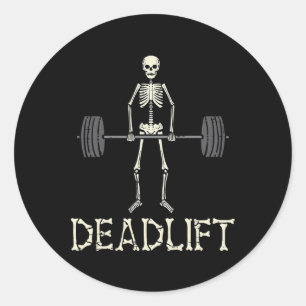 Halloween Deadlift Skeleton Gym Workout Costume Me Classic Round Sticker