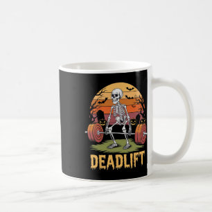 Halloween Deadlift Skeleton Gym Workout Weight Lif Coffee Mug