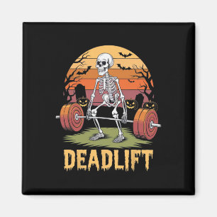 Halloween Deadlift Skeleton Gym Workout Weight Lif Magnet