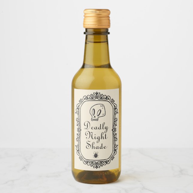 Halloween Deadly Night Shade Drinks Funny Spooky  Wine Label (Front)