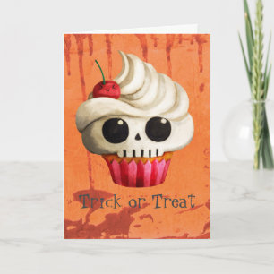 Halloween Deadly Skull Cupcake Card