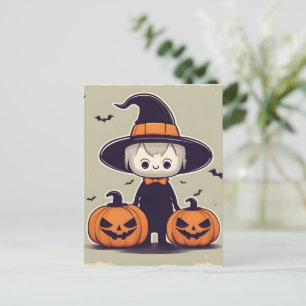 Halloween decor design postcard