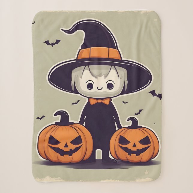 Halloween decor design sherpa blanket (Front)