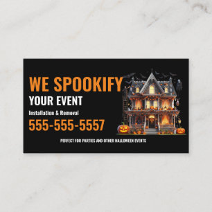 Halloween Decoration installation Business cards