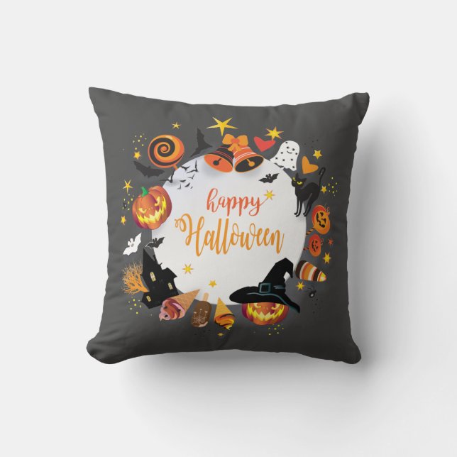 Halloween Decoration Treat or Trick Monster Cushion (Front)