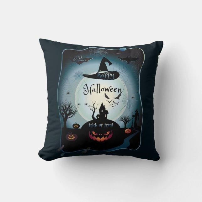 Halloween Decoration Treat or Trick Monster Cushion (Front)