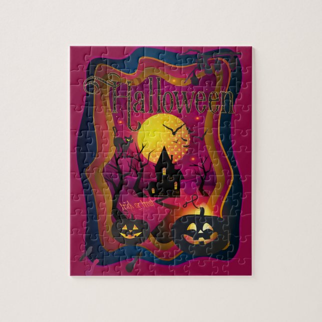 Halloween Decoration Treat or Trick Monster Jigsaw Puzzle (Vertical)