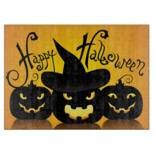 Halloween Decorative Glass Cutting Board/Pumpkins Board