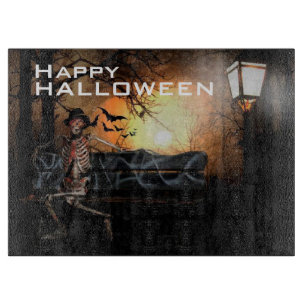 Halloween Decorative Glass Cutting Board/Skeleton Board