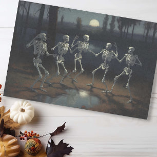 Halloween Decoupage Dancing Skeletons Tissue Paper