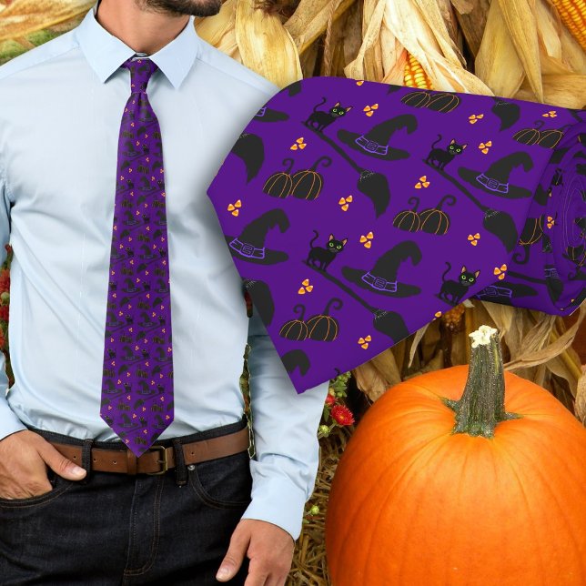 Halloween Deep Purple Patterned Tie (Creator Uploaded)