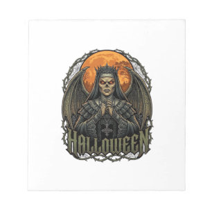 Halloween Demon Nun Crown Wings Orange Moon_1 Notepad