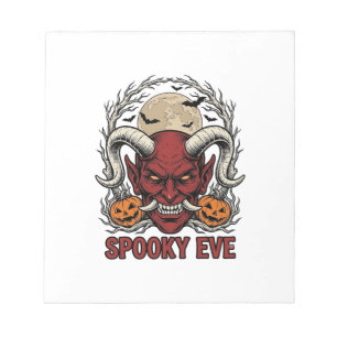 Halloween Demon Shirt with Vintage Engraving Pumpk Notepad