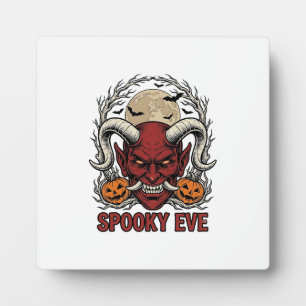 Halloween Demon Shirt with Vintage Engraving Pumpk Plaque