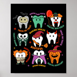 Halloween Dental Boo Crew Dentist Costume Teeth Wo Poster