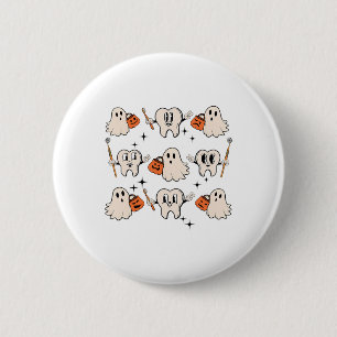 Halloween Dentist Dental Hygienist Teeth Ghost Pum 6 Cm Round Badge