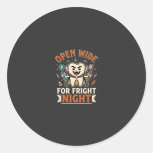 Halloween Dentist Fright Night Classic Round Sticker