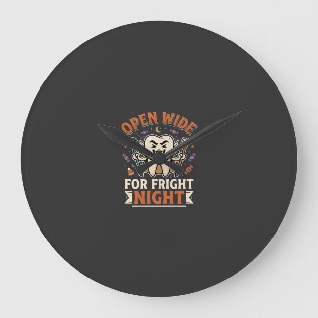 Halloween Dentist Fright Night Large Clock (Front)