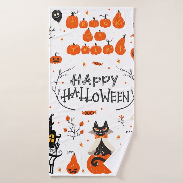 Halloween design elements. Halloween cliparts with Bath Towel (Bath Towel)