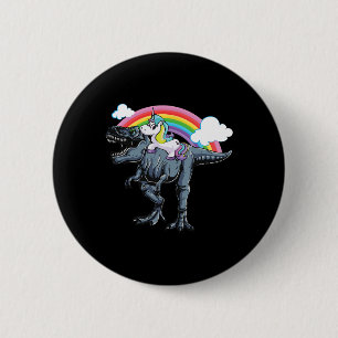 Halloween Design For Kids Unicorn Riding Dinosaur 6 Cm Round Badge
