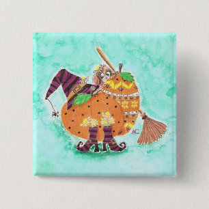 Halloween design green button