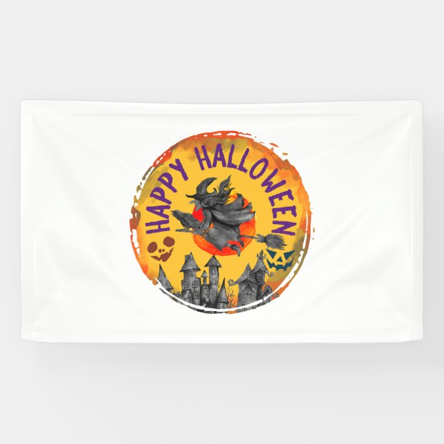 Halloween Design Happy Halloween Witch Banner (Horizontal)