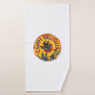 Halloween Design Happy Halloween Witch Bath Towel