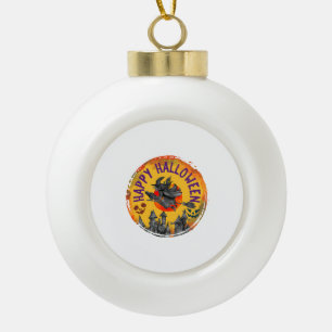 Halloween Design Happy Halloween Witch Ceramic Ball Christmas Ornament