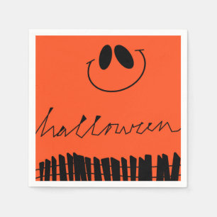 Halloween designs on orange napkin