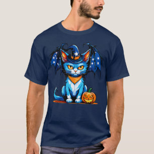 halloween devil cat pumpkin american T-Shirt