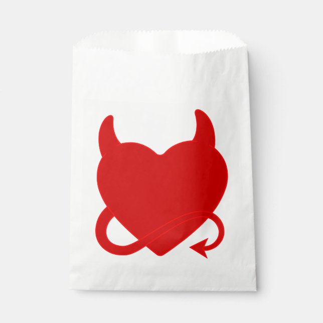 halloween devil satan red heart  favour bag (Front)
