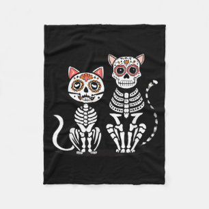 Halloween Dia de los Muertos Sugar Skull Skeleton Fleece Blanket