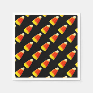 Halloween Diagonal Candy Corn Cocktail Napkin