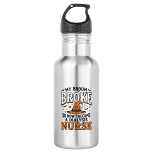Halloween Dialysis Nurse Witch Broom Broke Shirt_1 532 Ml Water Bottle