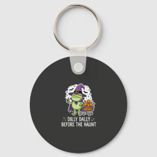 Halloween Dilly Dally Frog Witch Pumpkin Cart Key Ring