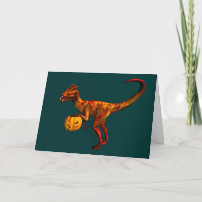 Halloween Dilophosaurus Card (Front)