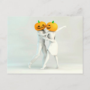 Halloween Dinner and Dance Spooky Party Pumpkin Postcard