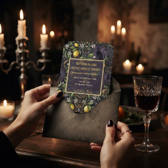 Halloween Dinner Party Invitation Gothic Botanical (Creator Uploaded)