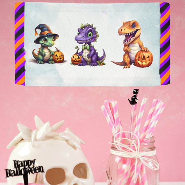 Halloween Dinosaur Dino-Mash Party Banner (Dinosaur Halloween Party Banner)
