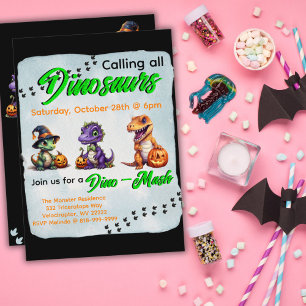 Halloween Dinosaur Dino-Mash Party Invitation