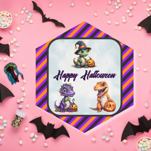 Halloween Dinosaur Dino-Mash Party Paper Coaster