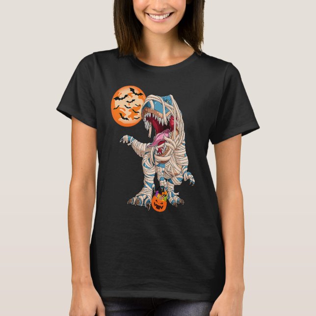 Halloween Dinosaur Pumpkin Boys Kids Dinosaur rex  T-Shirt (Front)