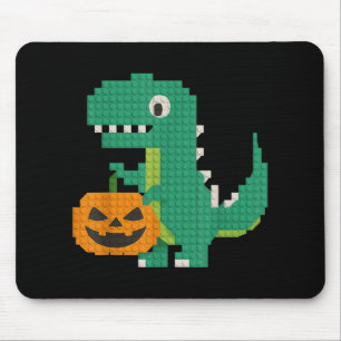Halloween Dinosaur Pumpkin Master Builder Block Br Mouse Pad