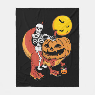 Halloween Dinosaur Pumpkin T Rex Skeleton Boys Tod Fleece Blanket