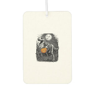 Halloween Dinosaur Skeleton Pumpkin Vintage Shirt  Car Air Freshener