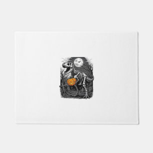 Halloween Dinosaur Skeleton Pumpkin Vintage Shirt Doormat