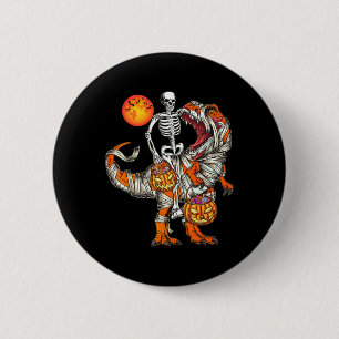 Halloween Dinosaur Skeleton T Rex Scary Pumpkin Mo 6 Cm Round Badge
