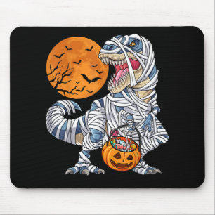 Halloween Dinosaur T rex Mummy Pumpkin Mouse Pad