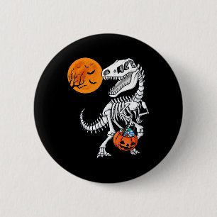 Halloween Dinosaur T Rex Skeleton Scary Boys Kids  6 Cm Round Badge