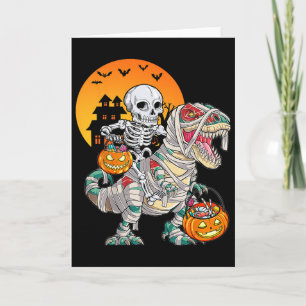 Halloween Dinosaur T Rex Skeleton Scary Boys Kids  Card